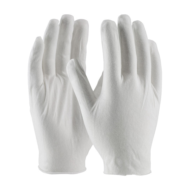 CleanTeam Premium  Light Weight Cotton Lisle Inspection Glove w/Unhemmed Cuff - Jumbo Size - White - 1/DZ - 330-PIP97-500J