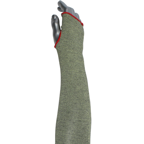 Kut Gard Single-Ply ATA / Hide-Away FR Blended Sleeve w/Thumb Hole - Narrow Width - Green - 72/EA - S13ATAFR/2HA-NW-ES6T