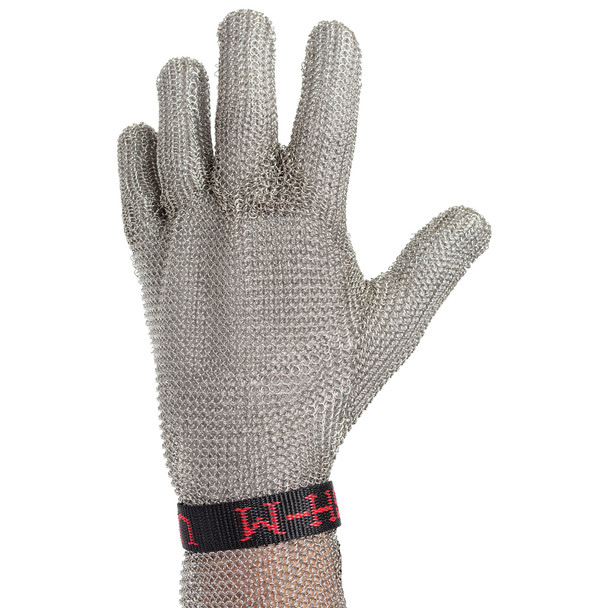 US Mesh Stainless Steel Glove w/Reinforced Finger Crotch & Adjustable Straps - Forearm Length - Silver - 1/EA - USM-1350