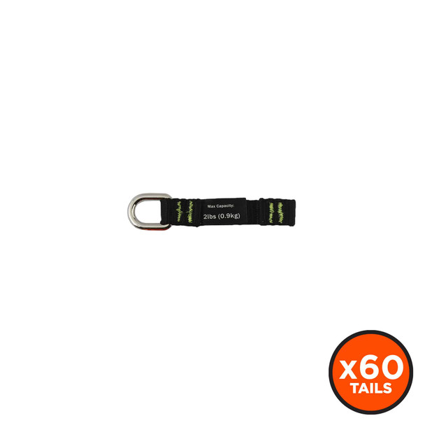 Ergodyne Squids 3700 Web Tool Tether Attachment - D-Ring Tool Tails - 2lbs - 60-pack