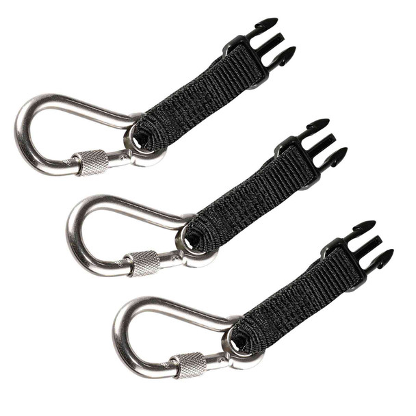 Ergodyne Squids 3025 Retractable Tool Lanyard Accessory Pack - SS Carabiner Attachments (3-pack)