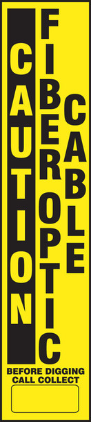 Utility Line-Marking Label: Caution Fiber Optic Cable White Fiberglass Stake w/ Label on both sides 1/Each - FMK619WTJ