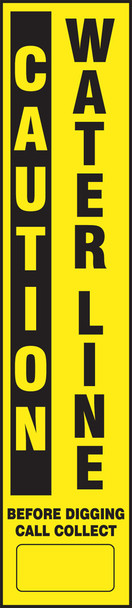 UTILITY LINE-MARKING LABEL - WATER Yellow Fiberglass Stake w/ Label on both sides 1/Each - FMK619YLF