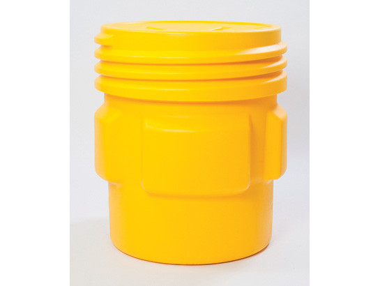 Eagle Overpack Poly Drum - 65 Gallon - Screw-on Lid - Yellow - 1661