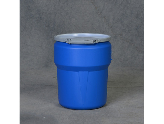 Eagle Lab Pack Open Head Poly Drum - 10 Gallon - Metal Lever-Lock - Blue - 1609MB