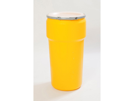 Eagle Lab Pack Open Head Poly Drum - 20 Gallon - Metal Lever-Lock - Yellow - 1623M