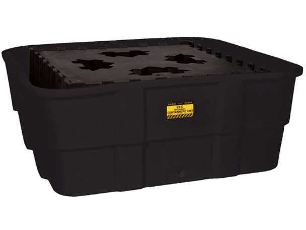 Eagle IBC Containment Unit with Poly Platform - With Drain - Black - 1683BD