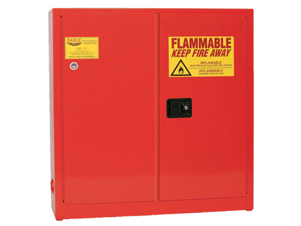Eagle Paint and Ink Aerosol Can Safety Cabinet - 24 Gallon - 3 Shelves - 2 Door - Self Close - Red - 1975XRED