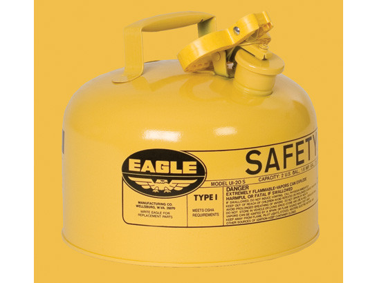 Eagle Type I Steel Safety Can for Diesel - 2.5 Gallon - Flame Arrester - Yellow - UI25SY