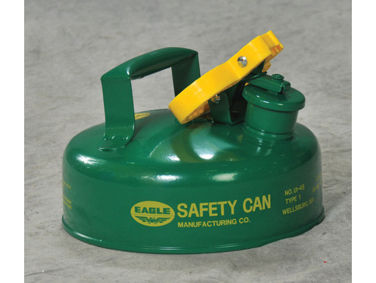 Eagle Type I Steel Safety Can for Combustibles - 2 Quart - Flame Arrester - Green - UI4SG