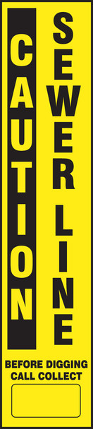 UTILITY LINE-MARKING LABEL - SEWER Blue Convex Ground Stake w/ Label on one side 1/Each - FMK841BUH