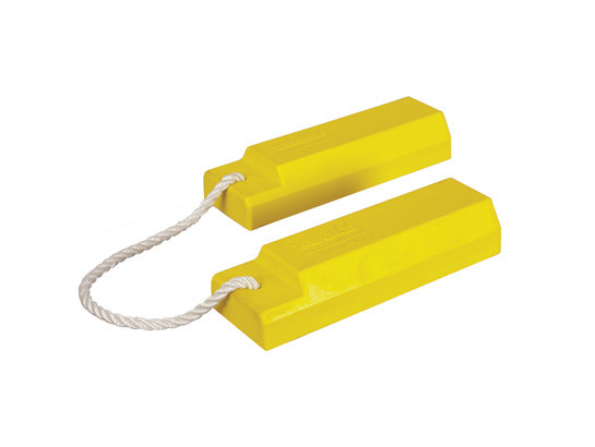 Wheel Chock - Aviation - 12" X 5" X 3" - Small To Mid Aircraft - Roped Pair - Yellow - AC3512-P