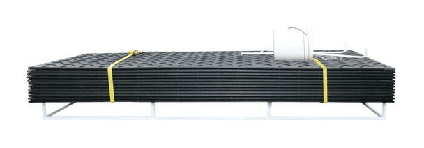 Ground Protection - AlturnaMat - Mat-Pak - (12) 3'X8' Mats - Black - One Side Smooth - W/Acc & Hand Holes - 120T - AMCP3S1HH8