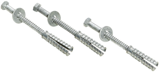 Plastic Car Parking Stop - Lag Bolt Kit - Includes: (1) 8"X.5" Lag Bolt - (1) Shield & (2) .5" Washers - CS/SB/TS-LAG-8