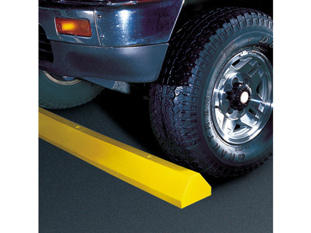 Plastic Car Parking Stop - 6' Compact - 72" X 3.25" X 6" - Yellow - W/ Lag Bolt Hardware - CS6C-LY