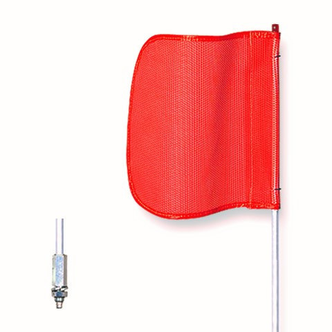 Warning Whip - General Purpose - 12' - Non-Lighted - 16" Orange Flag - Plain - Hex Base - FS12-16-O