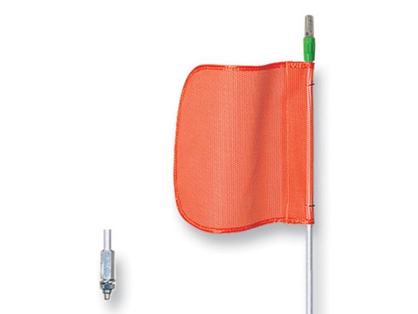 Warning Whip - General Purpose - 5' - Lighted - 12" Orange Flag - Plain - Hex Base - FS5L-O