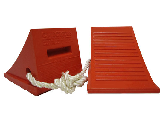 Wheel Chock - Gen Purpose - Urethane - 8.5" X 7.5" X 6.25" - 27"-35" Tire - 30K Lb Load - 2 Lb - Roped Pair - UC1700-P