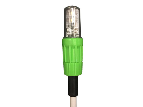 Warning Whip Replacement Light For Use With 1156 Socket - Rocket II - Super Bright - Flashing Green LED - WLFS.4LED.GF