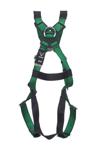 MSA V-FORM Harness w/Back & Front D-Rings - Qwik-Fit Leg Straps Quick Connect Chest Buckle - Extra Large - 10206079