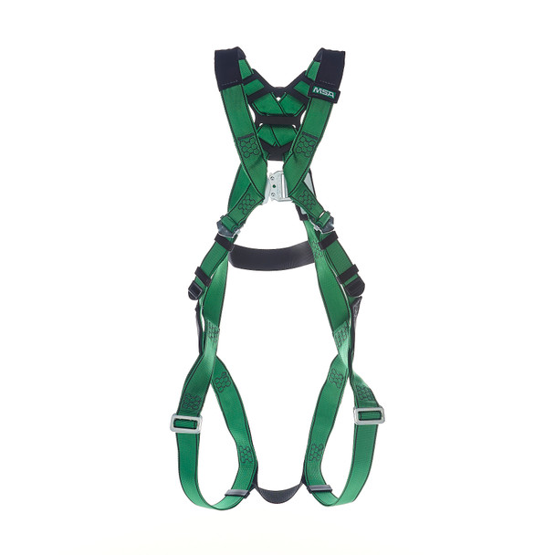 MSA V-FORM Harness w/Back D-Ring - Qwik-Fit Leg Straps Quick Connect Chest Buckle - Extra Small - 10207679