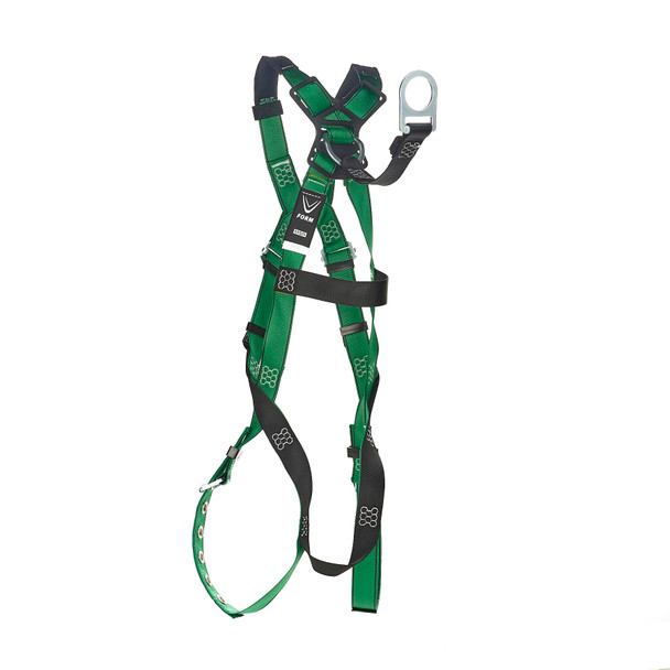 MSA V-FORM Harness w/Back D-Ring with D-Ring Extender - Tongue Buckle Leg Straps Quick Connect Chest Buckle - Super Extra Large - 10208277
