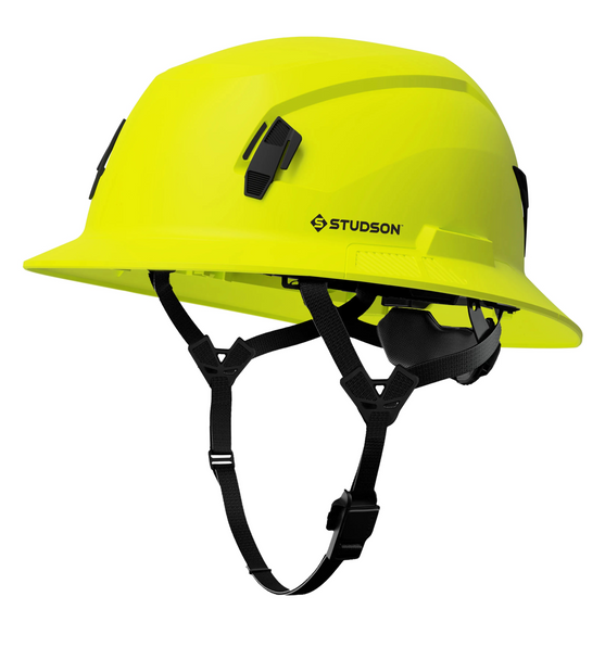 Studson SHK-1 Non-Vented Full Brim Class E Type II - Hi-Vis Yellow Safety Helmet