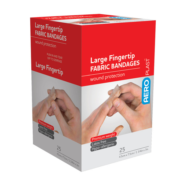 AERO AEROPLAST Fabric Large Fingertip Bandage 25/box - AFP450