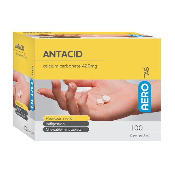 AERO AEROTAB Antacid Tablets 100/box - ATAN100