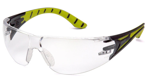 Pyramex - Endeavor Plus - Black-Green Frame/Clear H2X Anti-fog Lens - 12/Pair