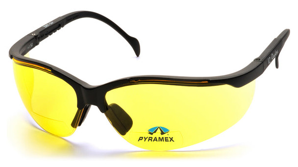 Pyramex - V2 Readers - Black Frame/Amber + 1.5 Lens - 6/Pair