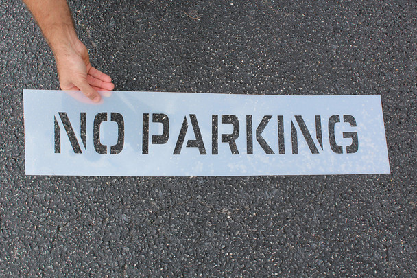 Parking Area Message Stencil: No Parking 4" Letters 1/Each - FMS243