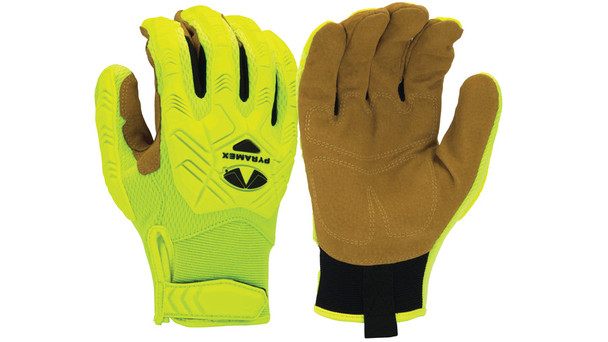 Pyramex - Synthetic  TPR Leather Palm Hook & Loop - Cut A5 Impact 1 Glove W/ Mesh Stretch Fabric Back
