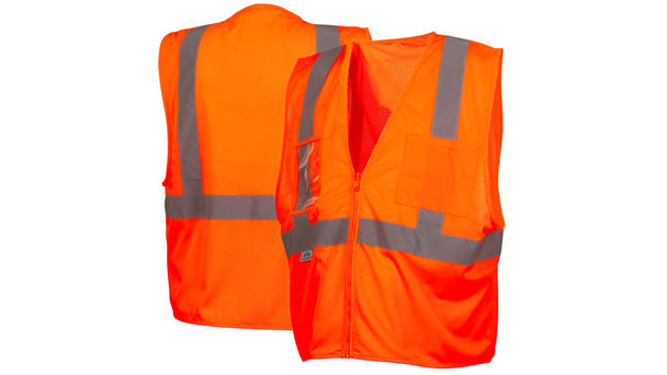 Pyramex - Class 2 Economy Vest W/Clear Pocket - Orange