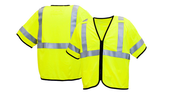 Pyramex - Class 3 - Mesh Fr Vest W/ Zipper - Lime Modacryclic Mesh W/ 2" Fr Reflective Stripe