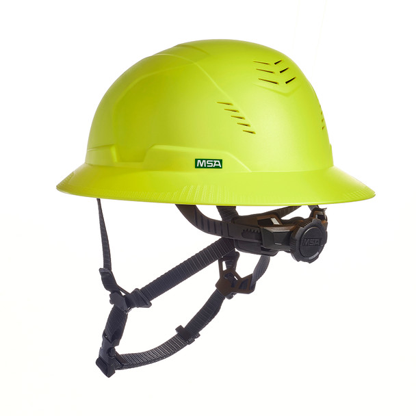 MSA V-Gard H2 Full Brim - Type II Class C Safety Helmet - Vented - Hi-Viz Yellow - 10250590