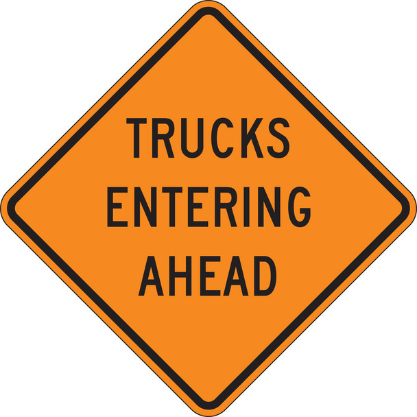 Roll-Up Construction Sign: Trucks Entering Ahead 36" x 36" Mesh Vinyl 1/Each - FRC310MV