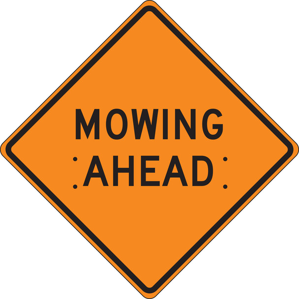 Roll-Up Construction Sign: Mowing Ahead 36" x 36" Diamond Grade 1/Each - FRC312DG