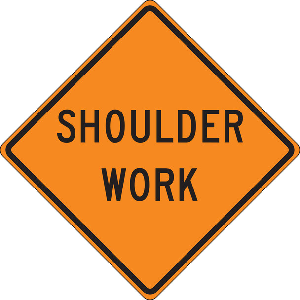 Roll-Up Construction Sign: Shoulder Work 36" x 36" Mesh Vinyl 1/Each - FRC324MV