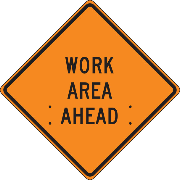 Roll-Up Construction Sign: Work Area Ahead 36" x 36" Diamond Grade 1/Each - FRC325DG