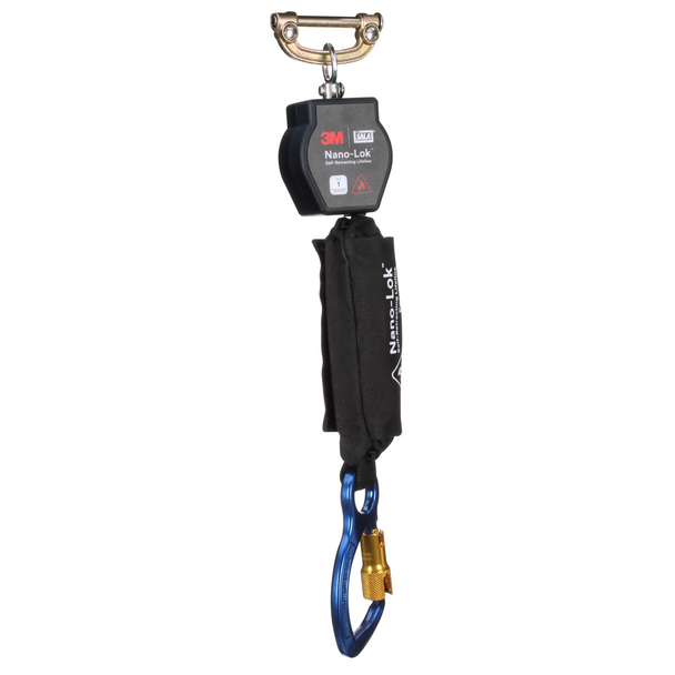 3M DBI-SALA Nano-Lok Hot Work Self-Retracting Lifeline with Quick Connect - Web - Steel Rebar Lock Hook - 6 ft - 3100559