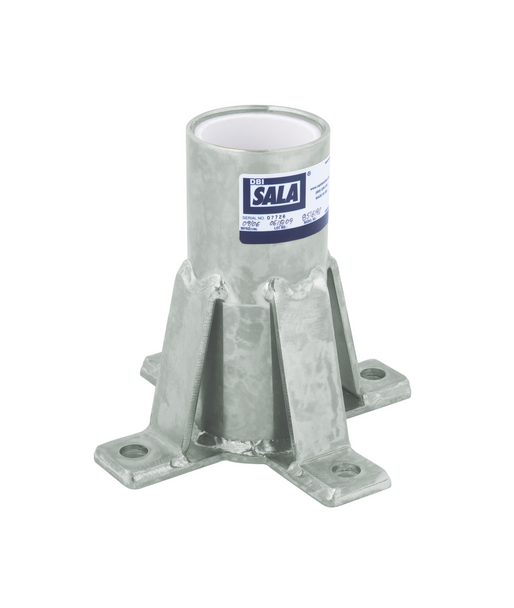 3M DBI-SALA Confined Space Permanent Floor Mount Sleeve Davit Mast Base - Galvanized Steel - 8518503