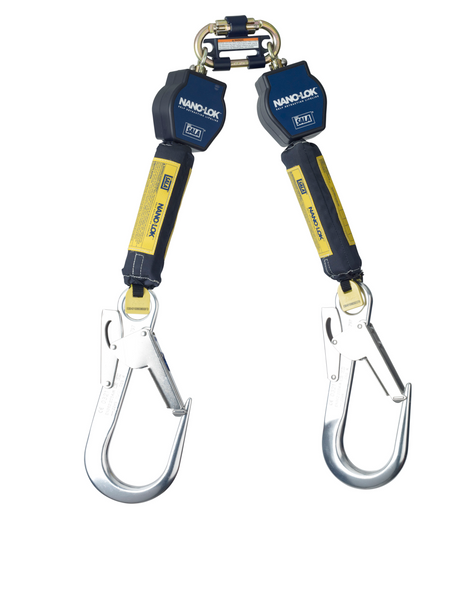 3M DBI-SALA Nano-Lok Tie-Back Twin-Leg Personal Self-Retracting Lifeline - Web - 9 ft - 3101685