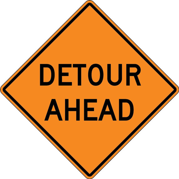 Rigid Construction Sign: Detour Ahead 500 Ft 30" x 30" High Intensity Prismatic 1/Each - FRK241HP