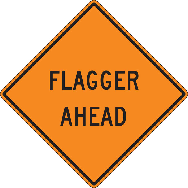 Safety Sign: Flagger Ahead Ahead 30" x 30" High Intensity Prismatic 1/Each - FRK412HP