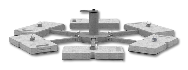 Leading Edge Safety Ballasted Roof Anchor Point (galvanized for perm or temp use) - BRAP-0000-23-ASM