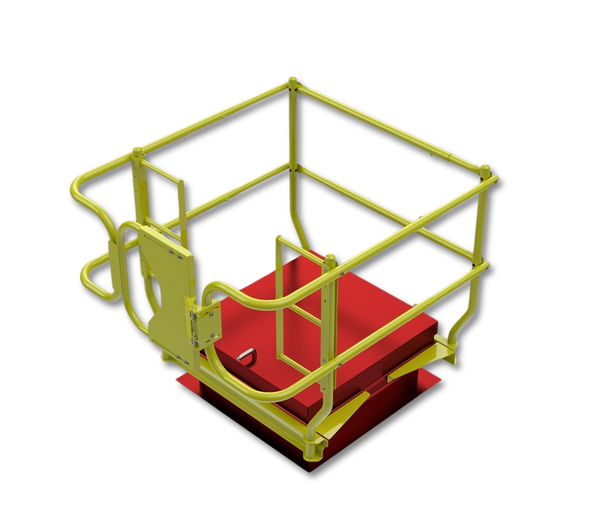 Leading Edge Safety Roof Hatch Rail System For 30" X 30-54" Hatches - PRS-RH-30X30-54-ASM