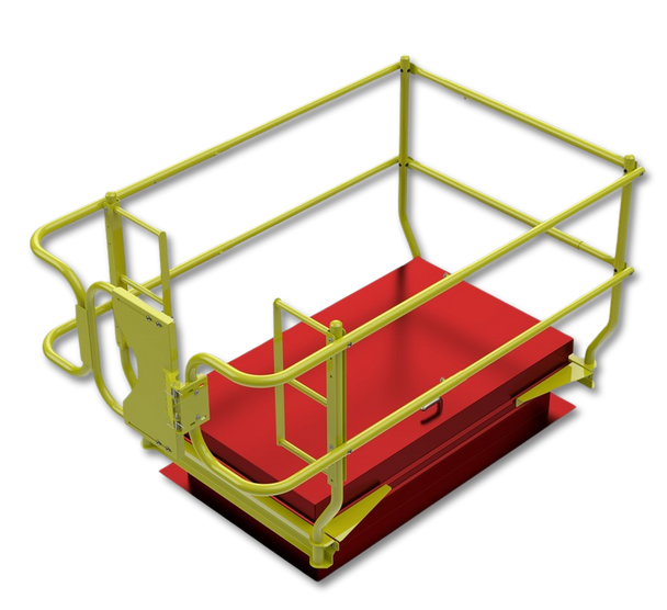 Leading Edge Safety Roof Hatch Rail System For 36" X 54-96" Hatches - PRS-RH-36X54-96-ASM