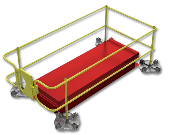 Leading Edge Safety Ballasted Roof Hatch Guardrail For A 48" X 96" Hatch - WBRH-48X96-17-ASM