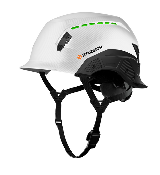 Studson SHK-1 Vented Class C Type II -  White Carbon HD Safety Helmet